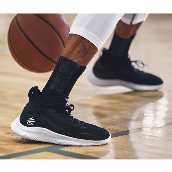 Under Armour Curry Flow 8 Stephen Curry Black White Basketball Shoe Size 5 Youth - Picture 8 of 10